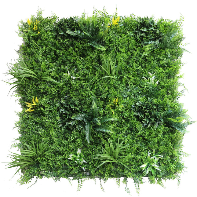 YES4HOMES 5 SQM Artificial Plant Wall Grass Panels Vertical Garden Tile Fence 1X1M Green - Petal & Stem