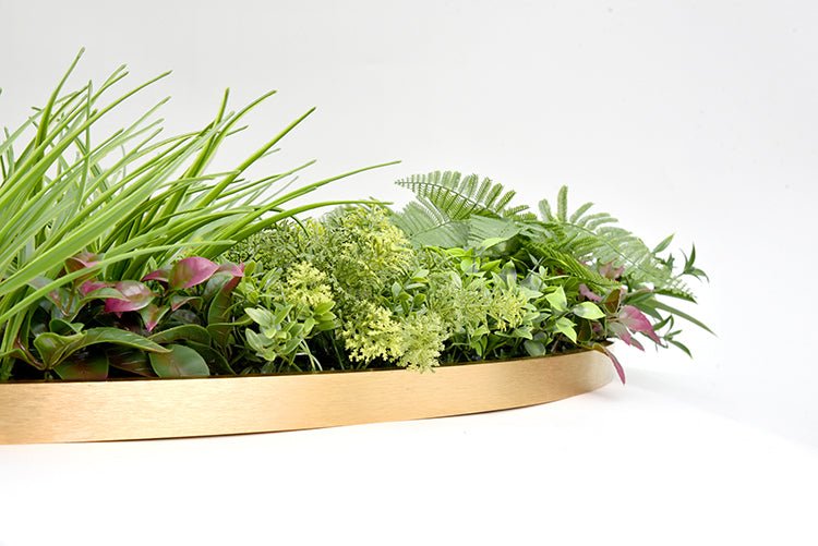 YES4HOMES Artificial Green Wall Plant Garden Flower Panel Disc Art 100cm Grassy UV Resistant Wonderland - Petal & Stem