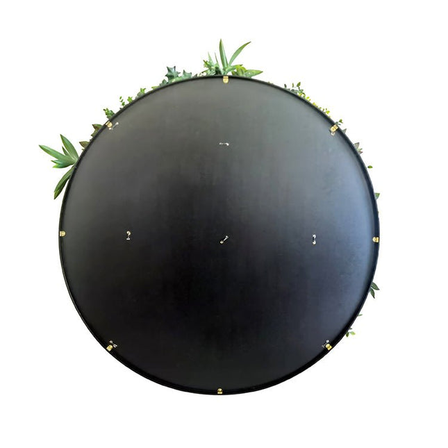 YES4HOMES Artificial Green Wall Plant Panel Disc Garden Flower Art 100cm Grassy UV Resistant Fireworks Black Frame - Petal & Stem